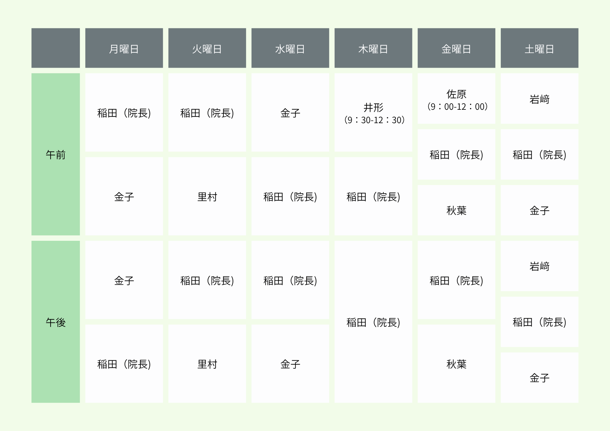 担当医表202604